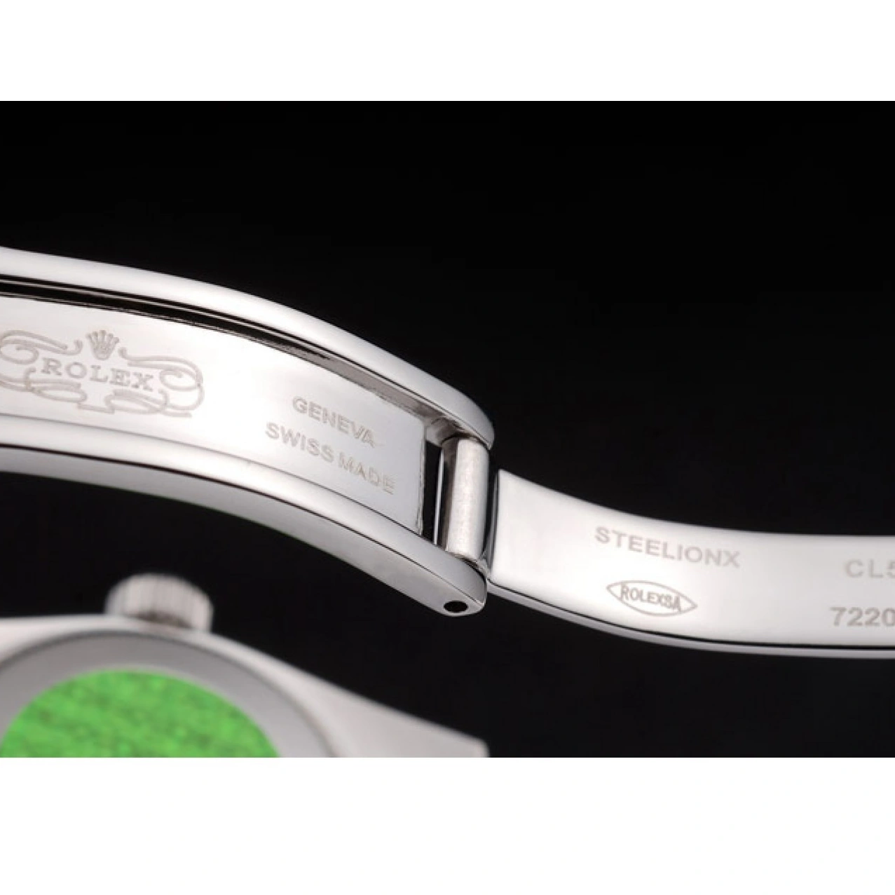 Polished Steel Tone Stainless Datejust Two Dial Red Rolex 1015